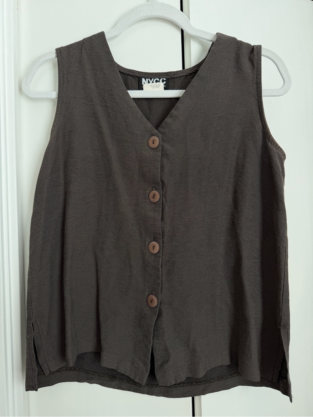 NYC Brown Sleeveless Button-Front Camisole